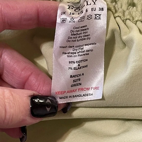 Oh Polly Lime Green Ruched Bodycon Mini Dress Club-Girl Y2K Baddie Size 6 NWT - Picture 9 of 11